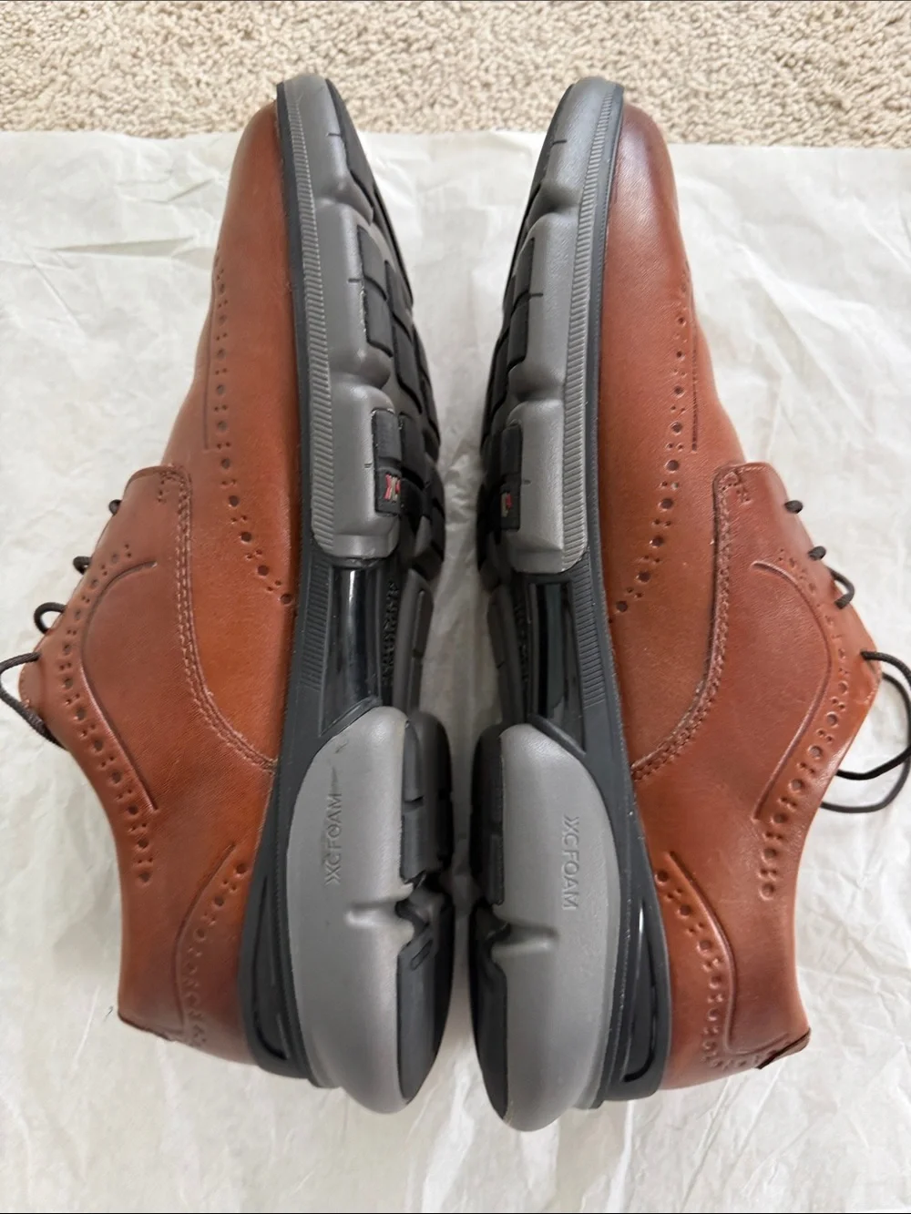 Johnston & Murphy Brown Leather Wingtip Oxfords XC4 waterproof Smart Degree tech